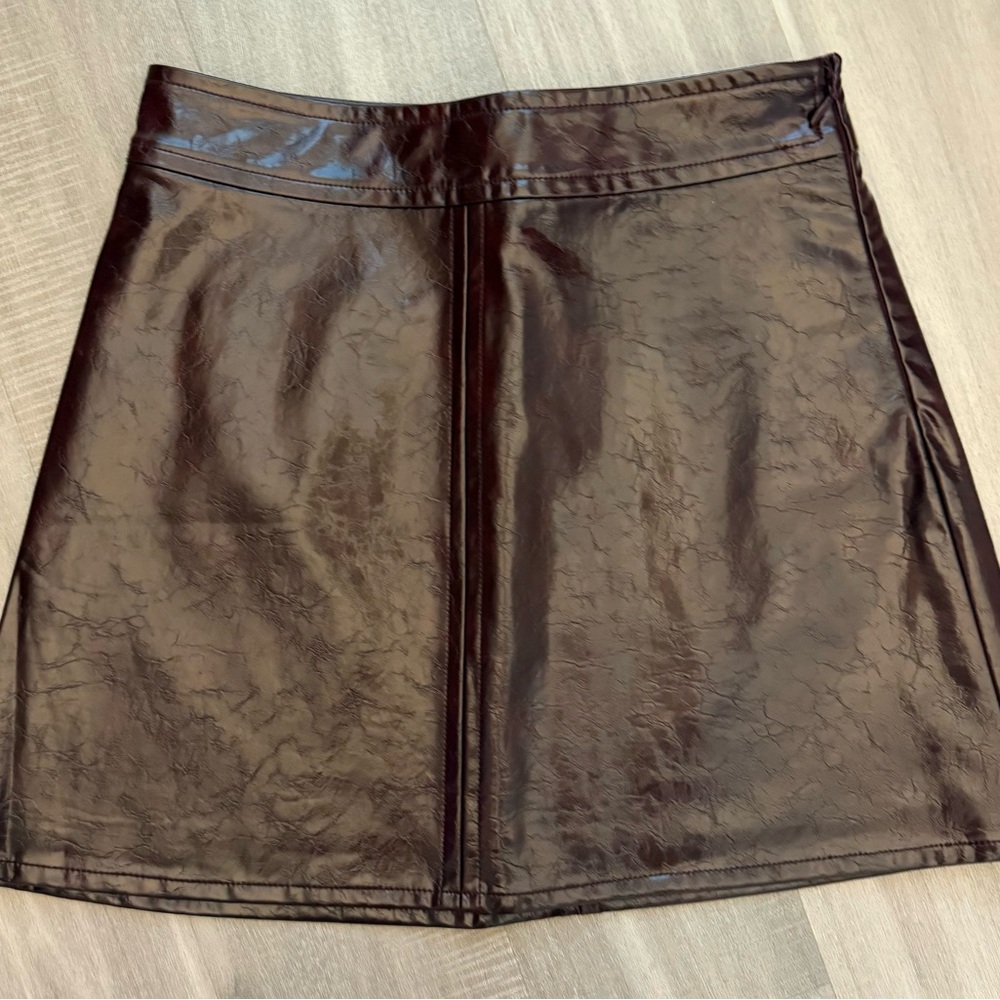 HUNTER BELL size 4 maroon leather oxblood meeghan Mini Skirt